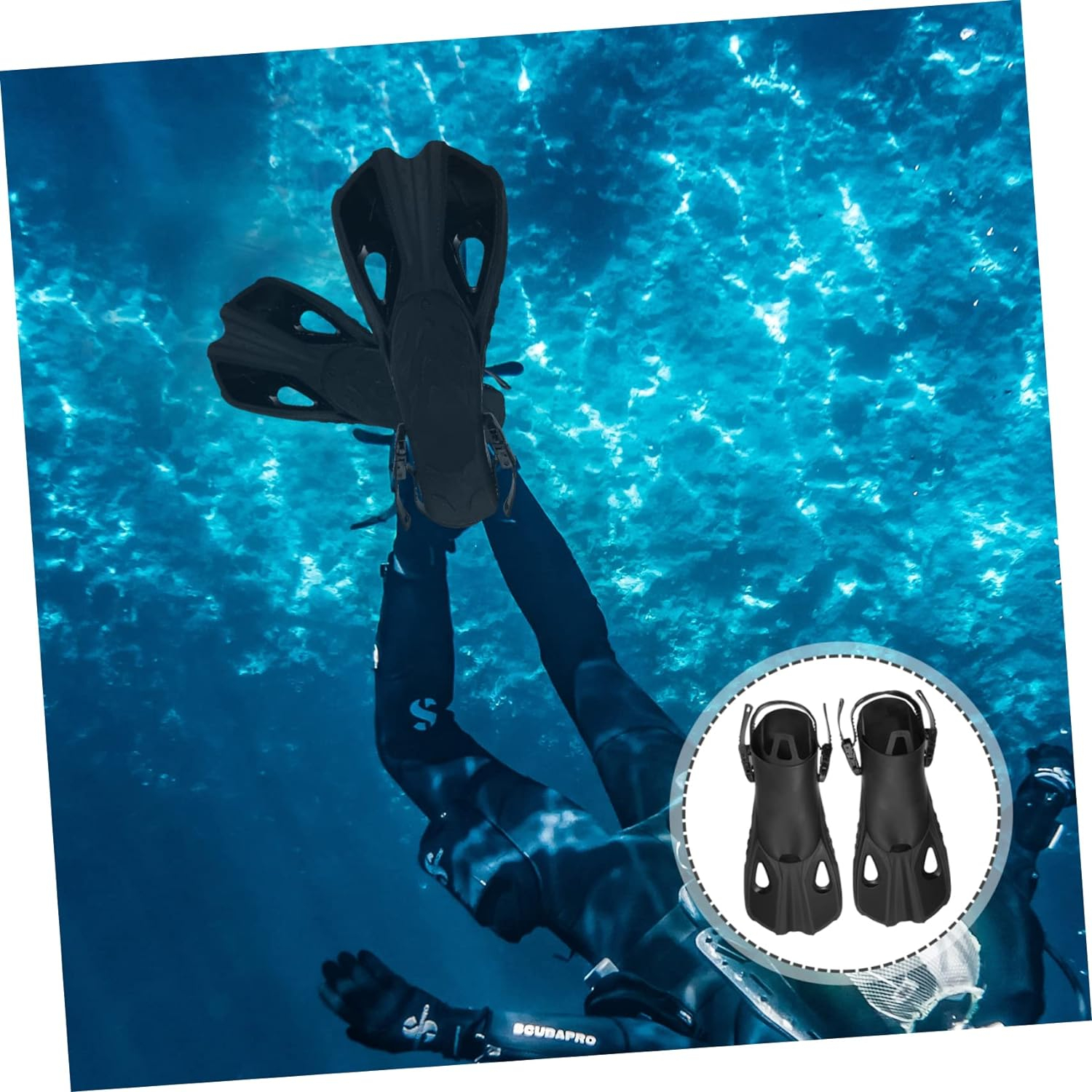 (1 Paar) Gr. 32-36 Schwimm Flossen Diving Equipment zum Tauchen / Schnorcheln - Blau