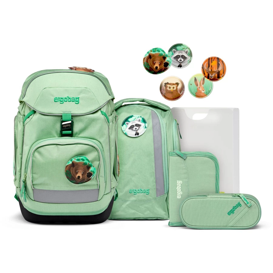 Ergobag Pack Eco Hero - Schulrucksack Set 6tlg. Modell 2024 WaldBärwohner