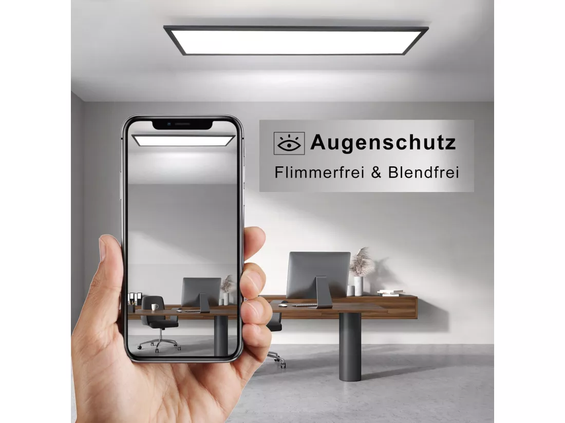 NETTLIFE Plafonnier plat à panneau LED dimmable avec télécommande minuterie 42W 60S