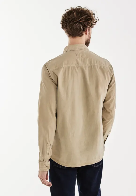 Hemd in washed Optik - dune sand
