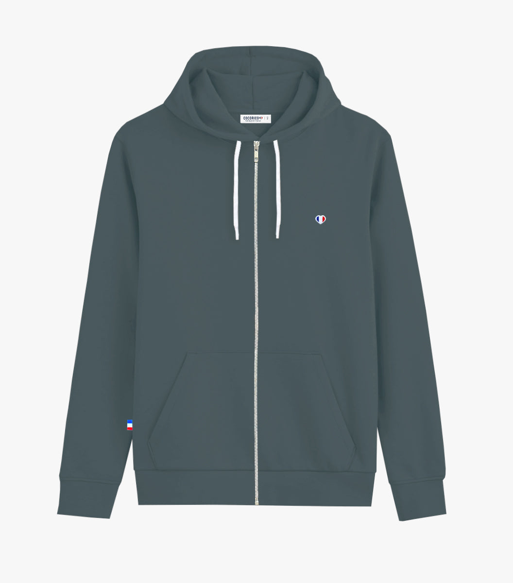 Sweat zippé Homme Sauge - Iconique