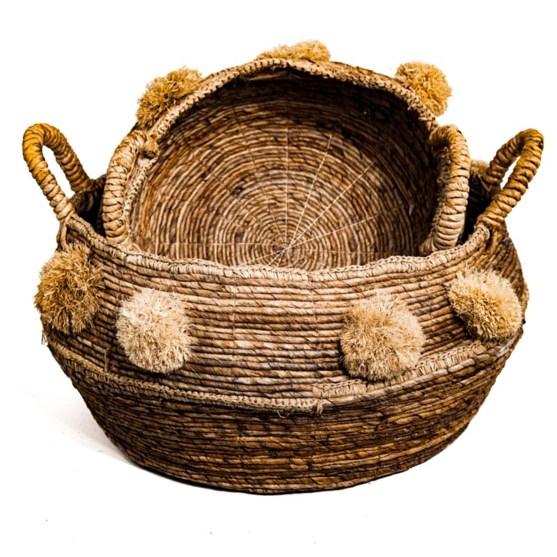 Mand naturel bananenblad met pompoenen Medium