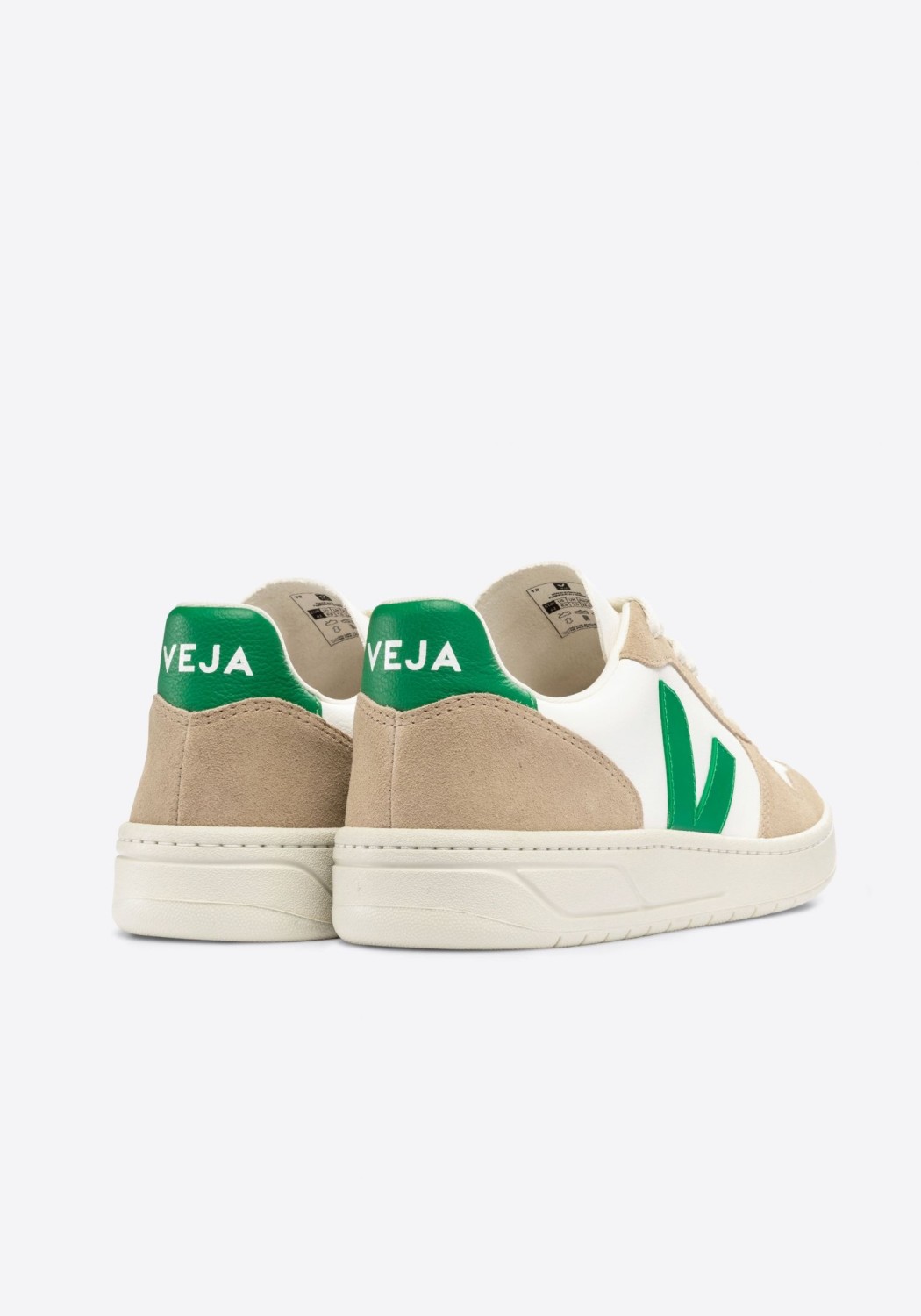 Veja Sneaker V-10 Leather Extra White Emeraude Sahara