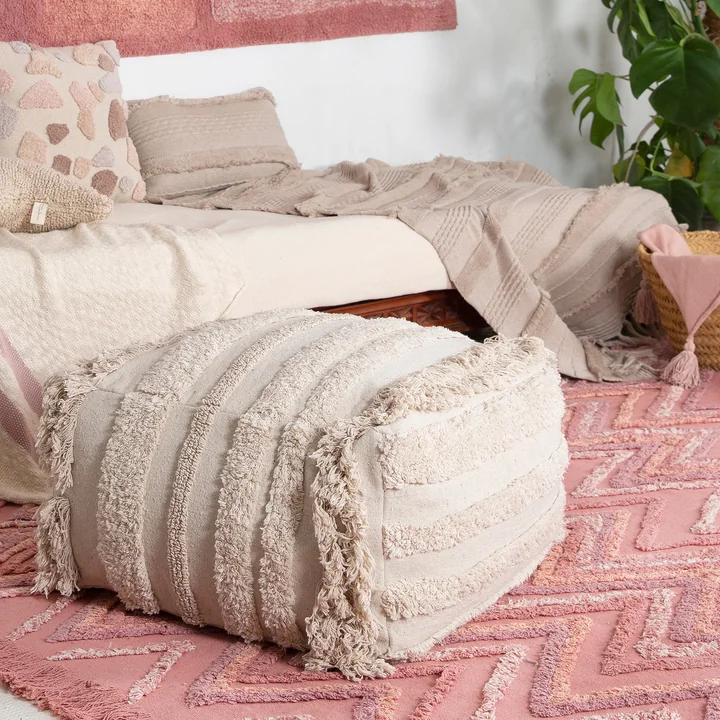 Lorena Canals - Early Hours Pouf, 54 x 54 cm, natur