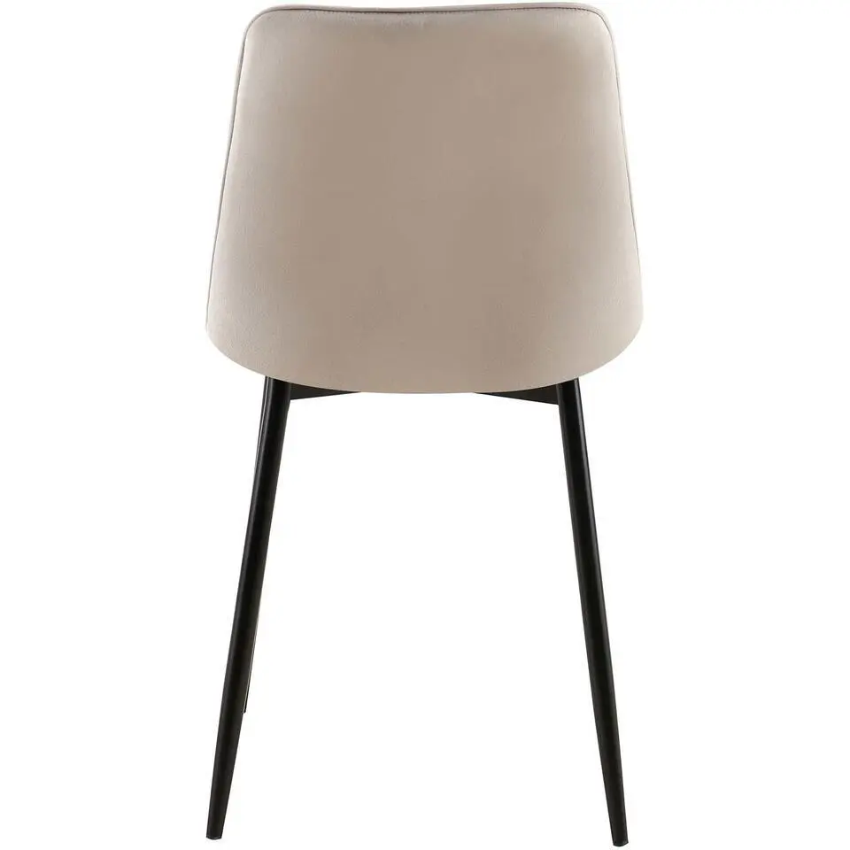 CLP Set van 2 Eetkamerstoel Gifford mat zwart Frame - Fluweel - grijs