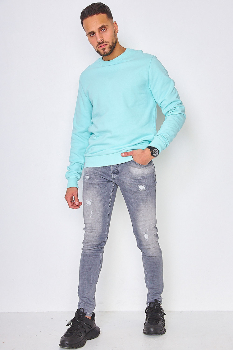 Sweat uni vert d'eau