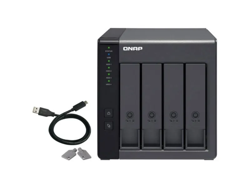 QNAP TR-004 - Harddisk-array - 0 TB - 4 bays (SATA-300) - USB 3.2 Gen 1 (ekstern)