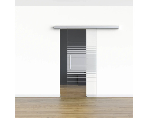 Pertura glazen schuifdeur Glera Horizon voor Selir beslag 1025x2050 mm met stanggreepboring