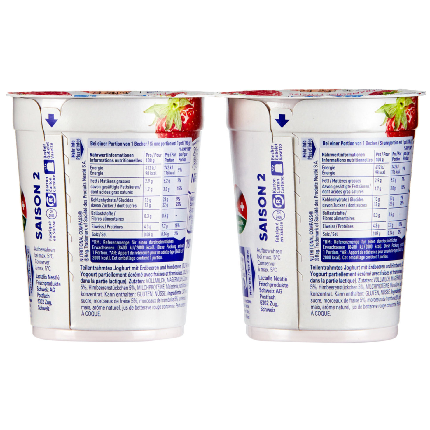 Hirz Joghurt Himbeere & Erdbeere 2x180g -