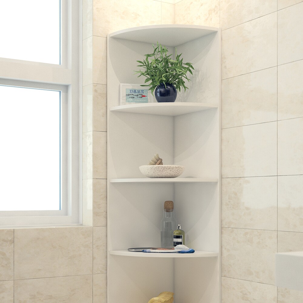 VICCO Eckregal ECKI 180 x 40 cm Weiß - Küchenregal Badregal Winkelregal Regal