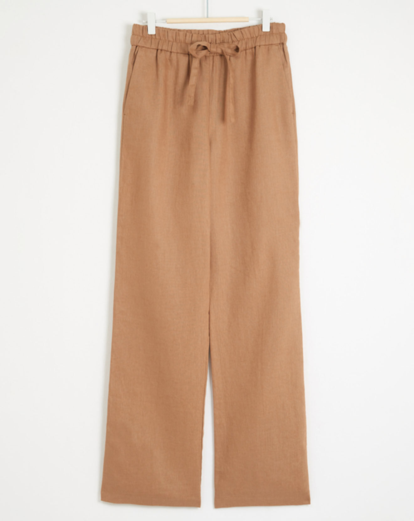 Caroll Pantalon 100% Lin Regular Fit Aurelio marron