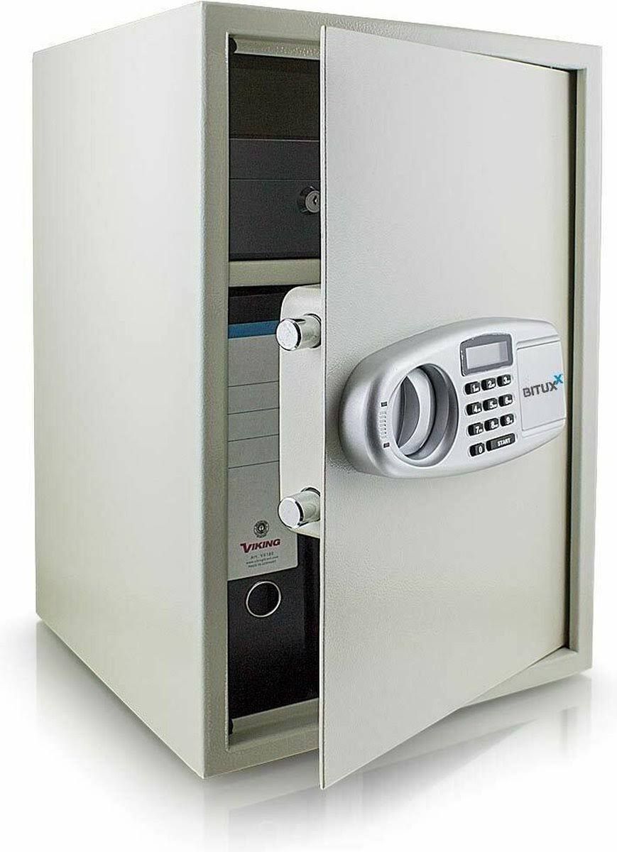 Safe Tresor Möbeltresor Wandtresor Aktentresor Geldschrank Maße(B/H/T): 350 mm x 520 mm x 360 mm - Türstärke: 4 mm Lichtgrau