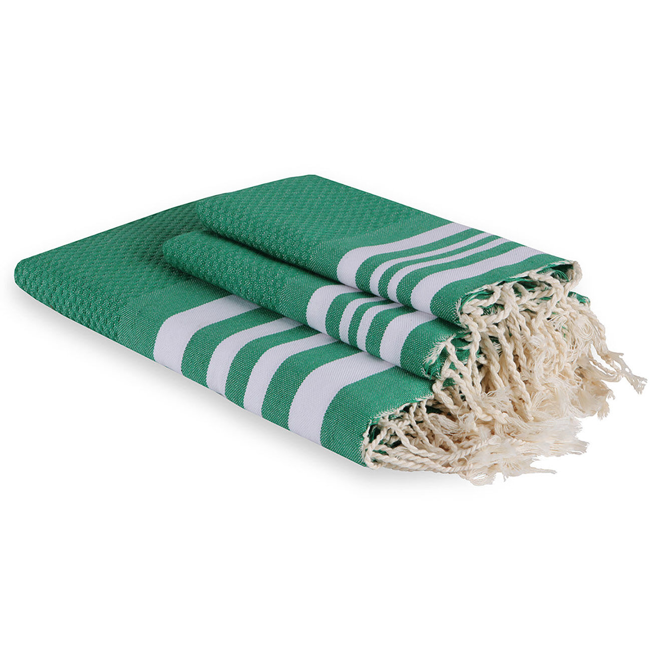 Febronie Foutas de bain Hamptons 3 pièces vert - 100x200 cm