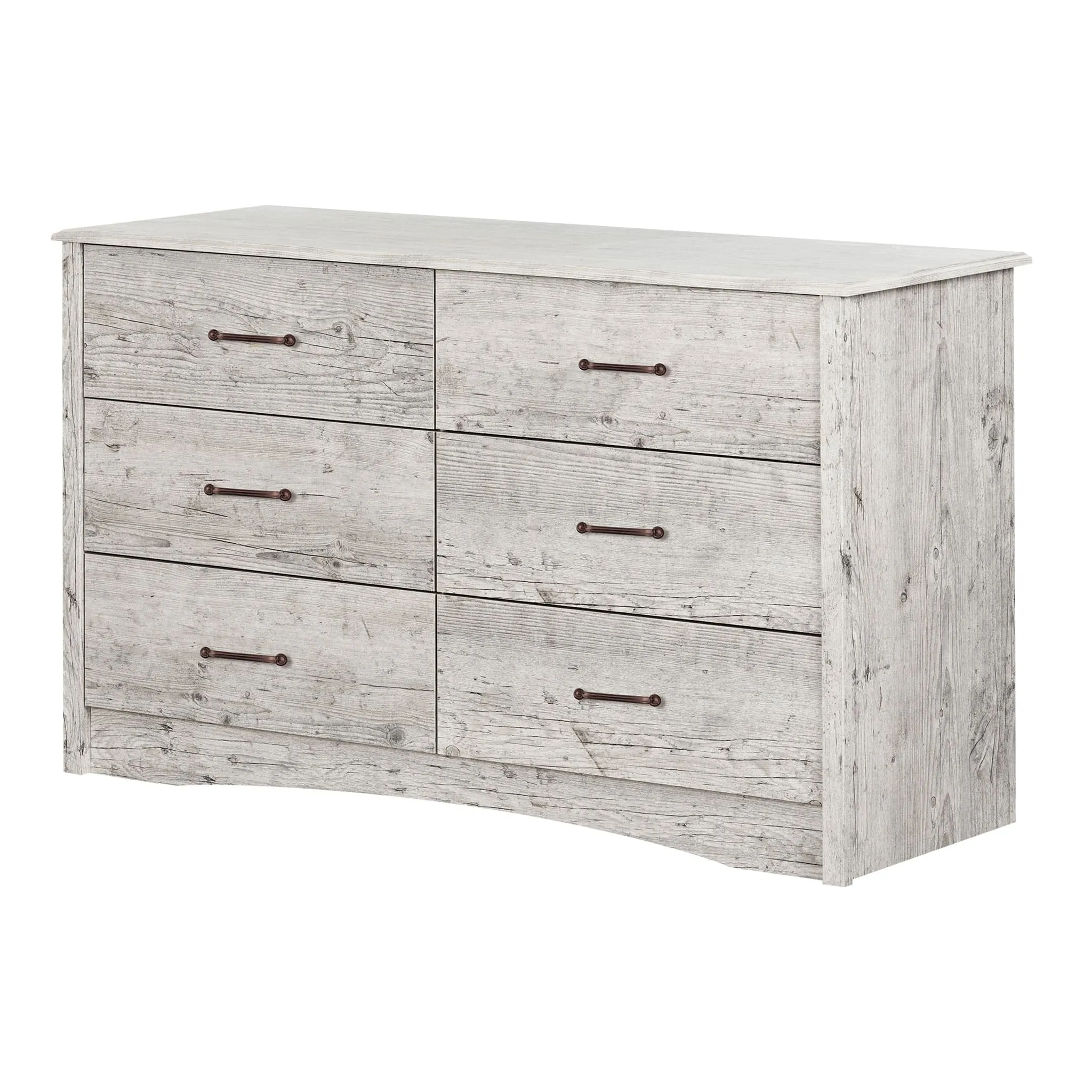 South Shore Commode avec 6 Tiroirs - Helson Pin bord de mer