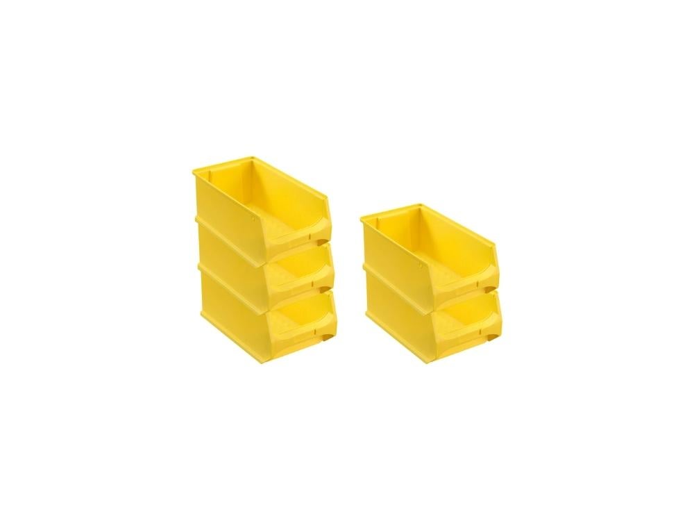 PROREGAL Value Pack 5x Gele Opbergdoos 4,0 HxBxD 15 x 20 x 35 cm 7,2 Liter Opbergcontainer