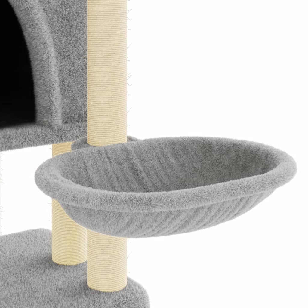Arbre à chat avec griffoirs en sisal gris clair 180 cm