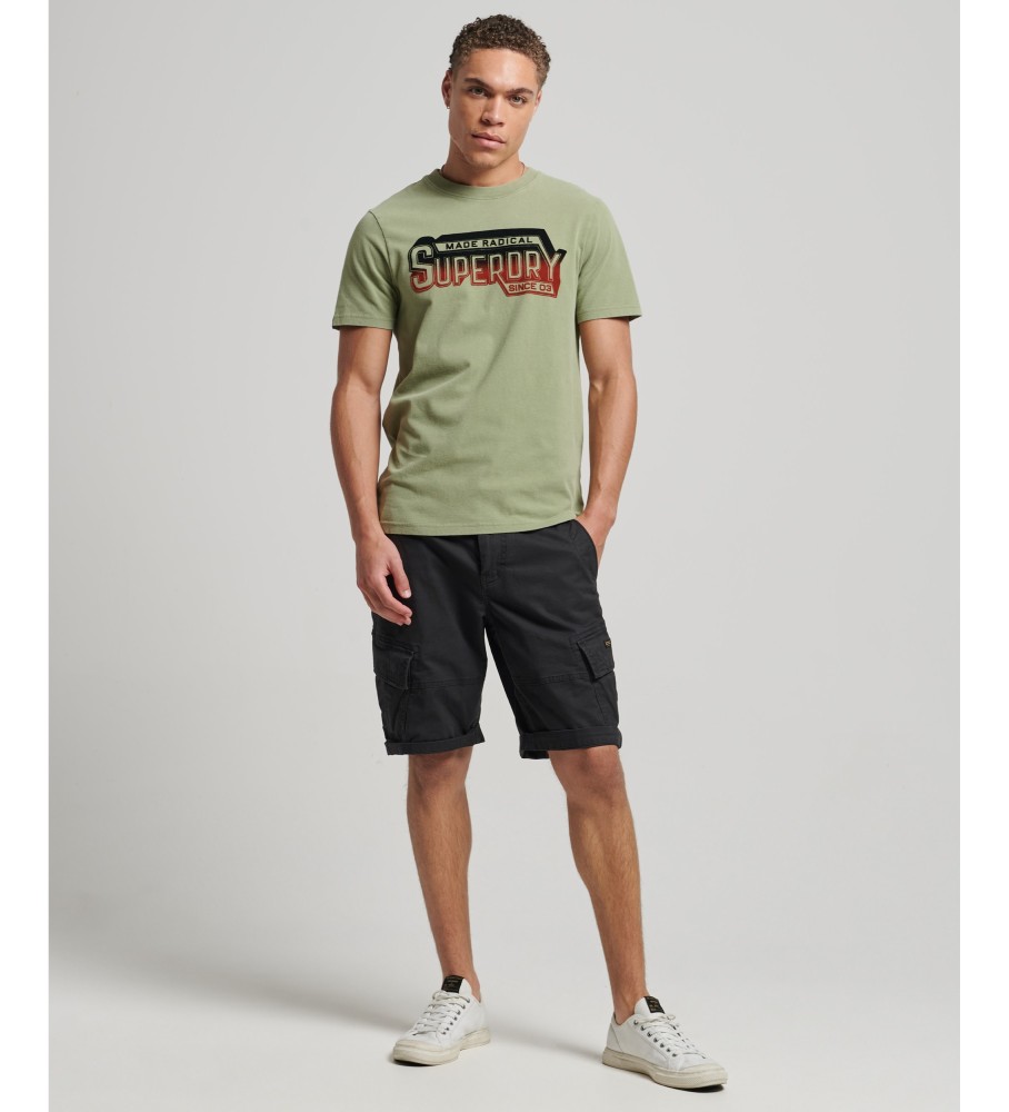 Camiseta Superdry de algodão orgânico com logo vintage sombreado