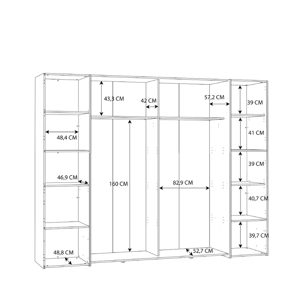Schwebetürenschrank Narago 270 x 210 cm