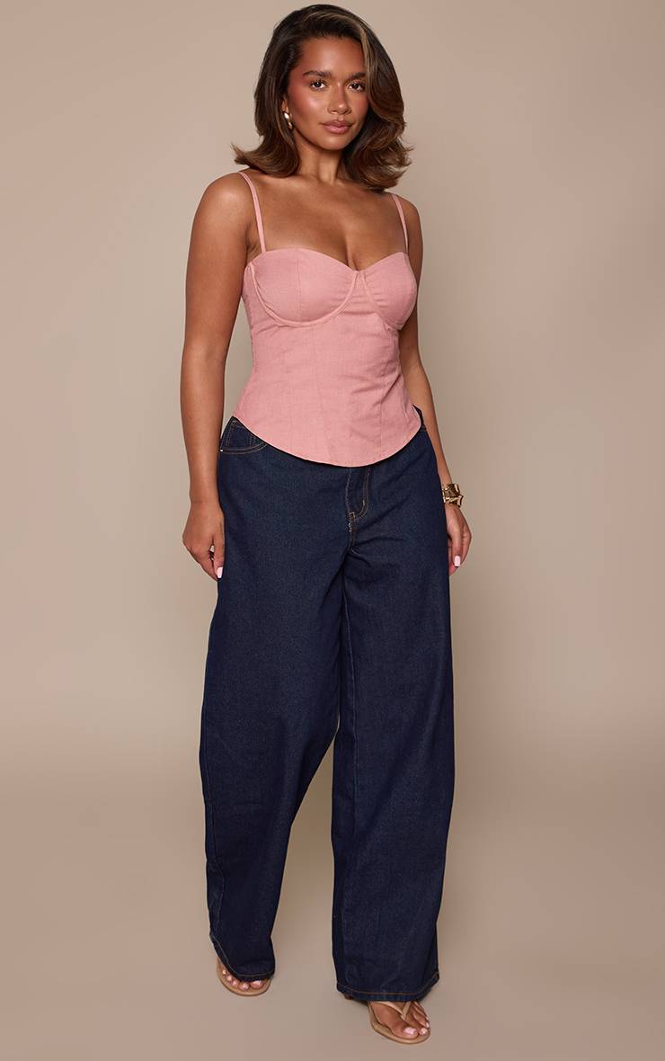 Rose Haut Corset Shape À Laçage Au Dos