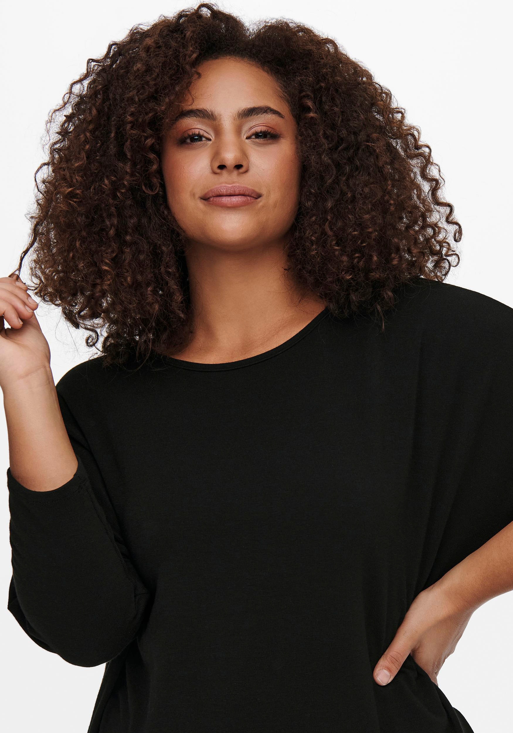 ONLY CARMAKOMA 3/4-Arm-Shirt »CARLAMOUR« aus weichem Materialmix