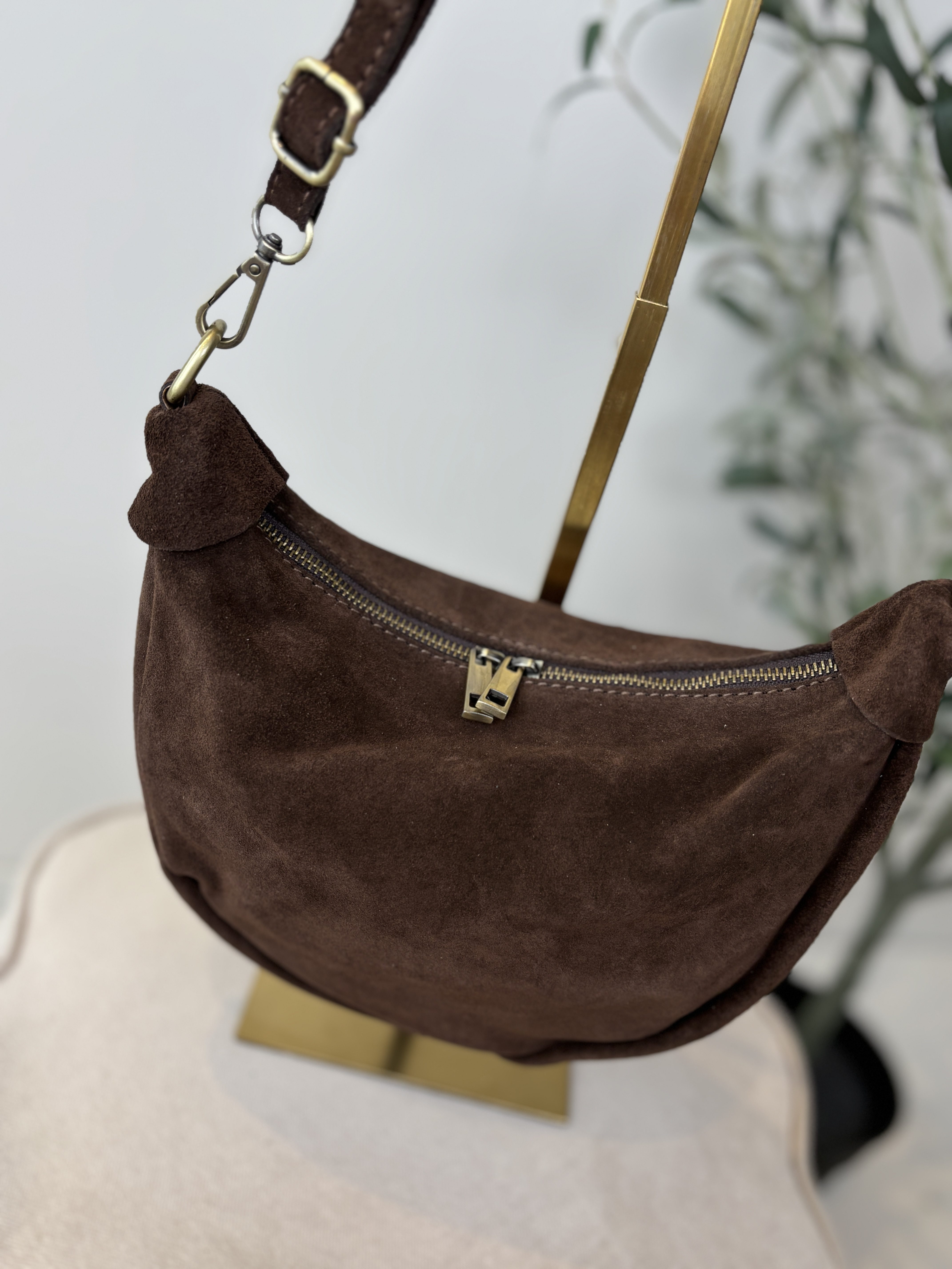 Elsie Bag - Suede Donker Bruin