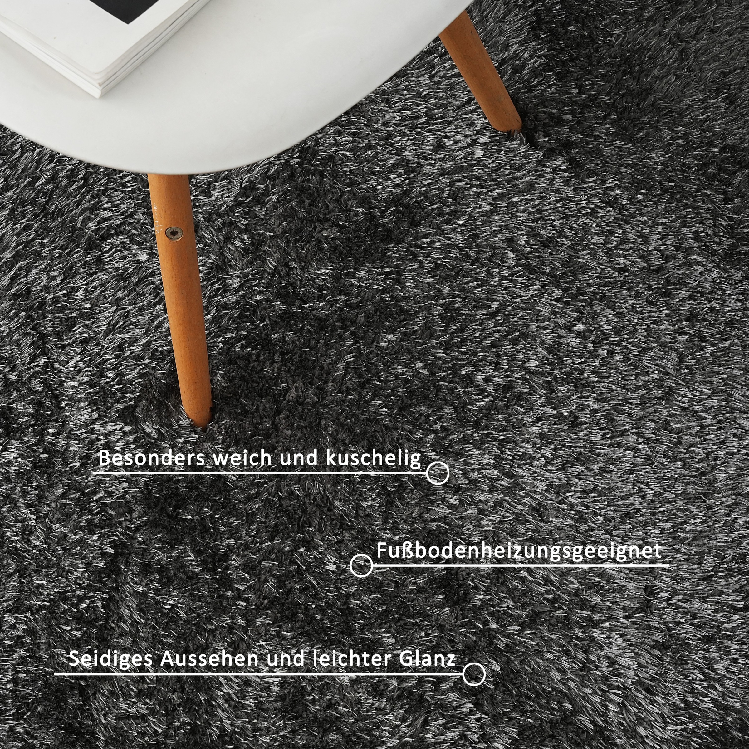 my home Hochflor-Teppich »Micro Shaggy, aus weicher Mikrofaser« rechteckig 53 mm Höhe weich, flauschig, Uni-Farben, Wohnzimmer, Schlafzimmer, Kinderzimmer