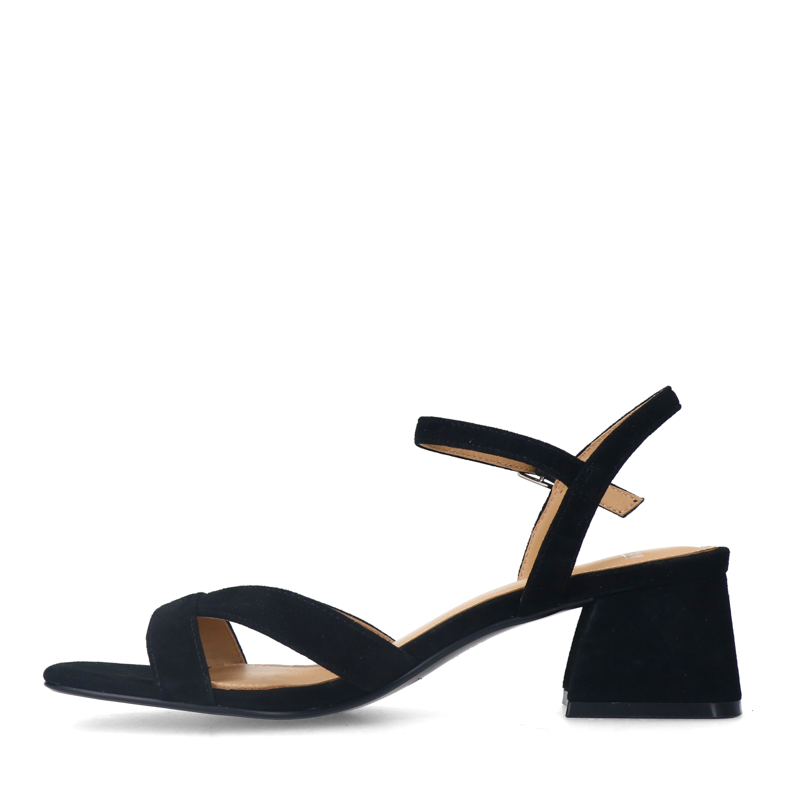 Zwarte suède sandalen met hak