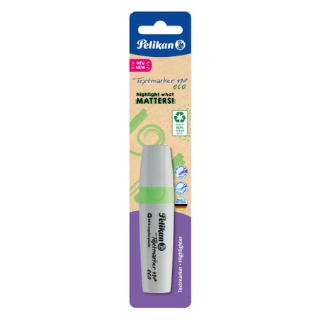 Pelikan Textmarker 490® eco, 1 Stück auf Blister, Neon-Grün