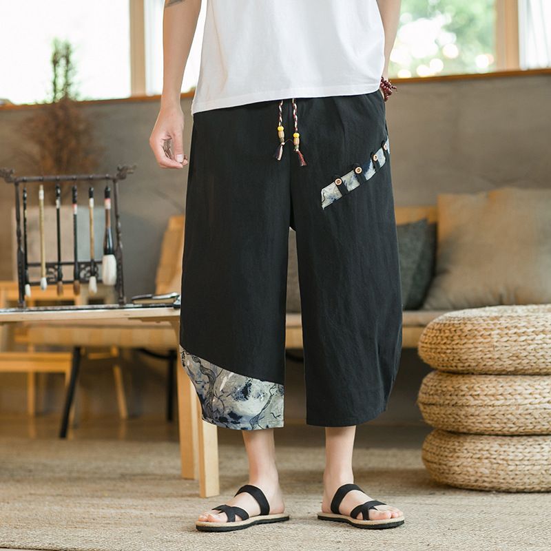 Aozora - Capri-broek met printpaneel