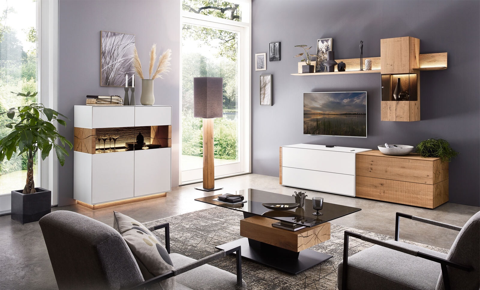Couchtisch 120 x 70 cm grau/ braun