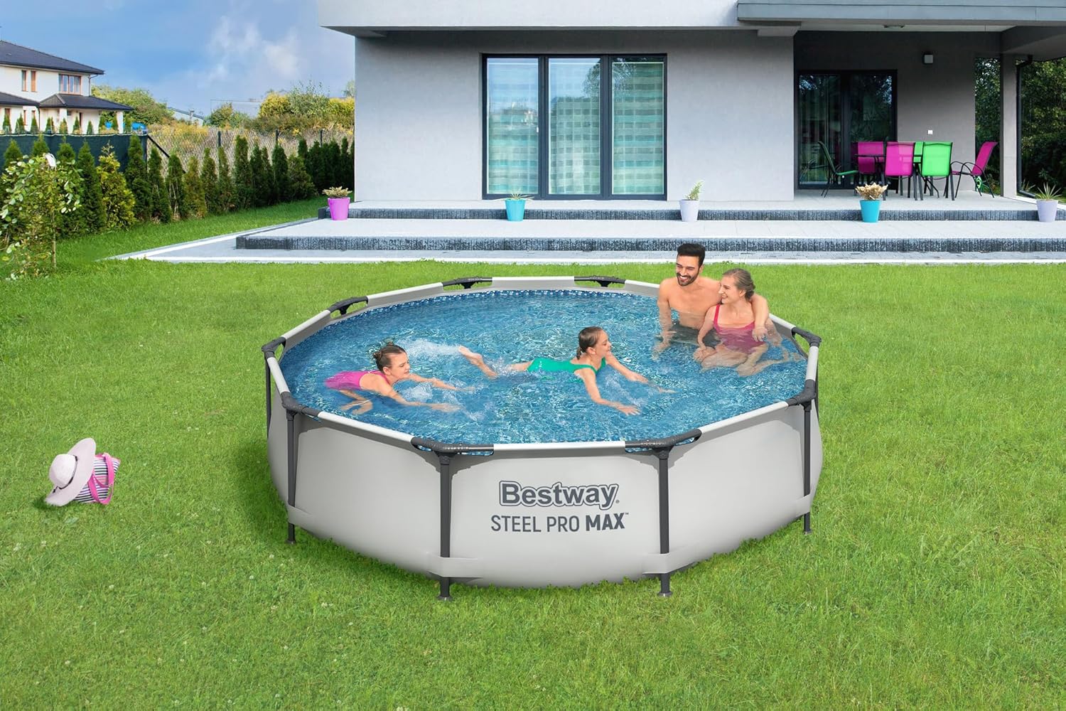 Bestway Steel Pro Max™ Frame Pool-Set, rund, mit Filterpumpe 305 x 76 cm