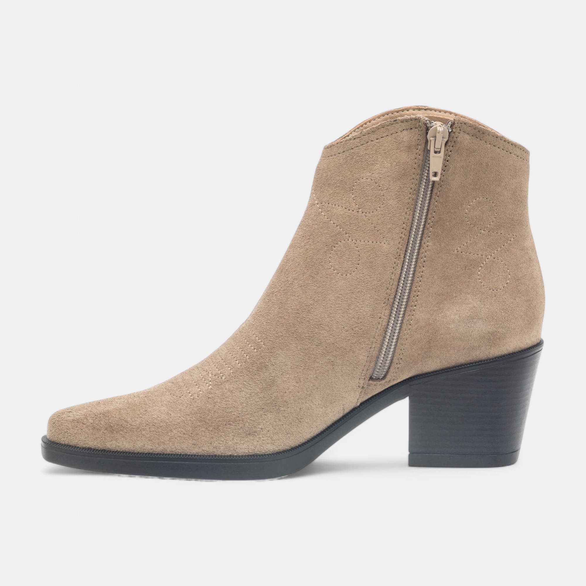 Santiags à talon Femme en cuir beige