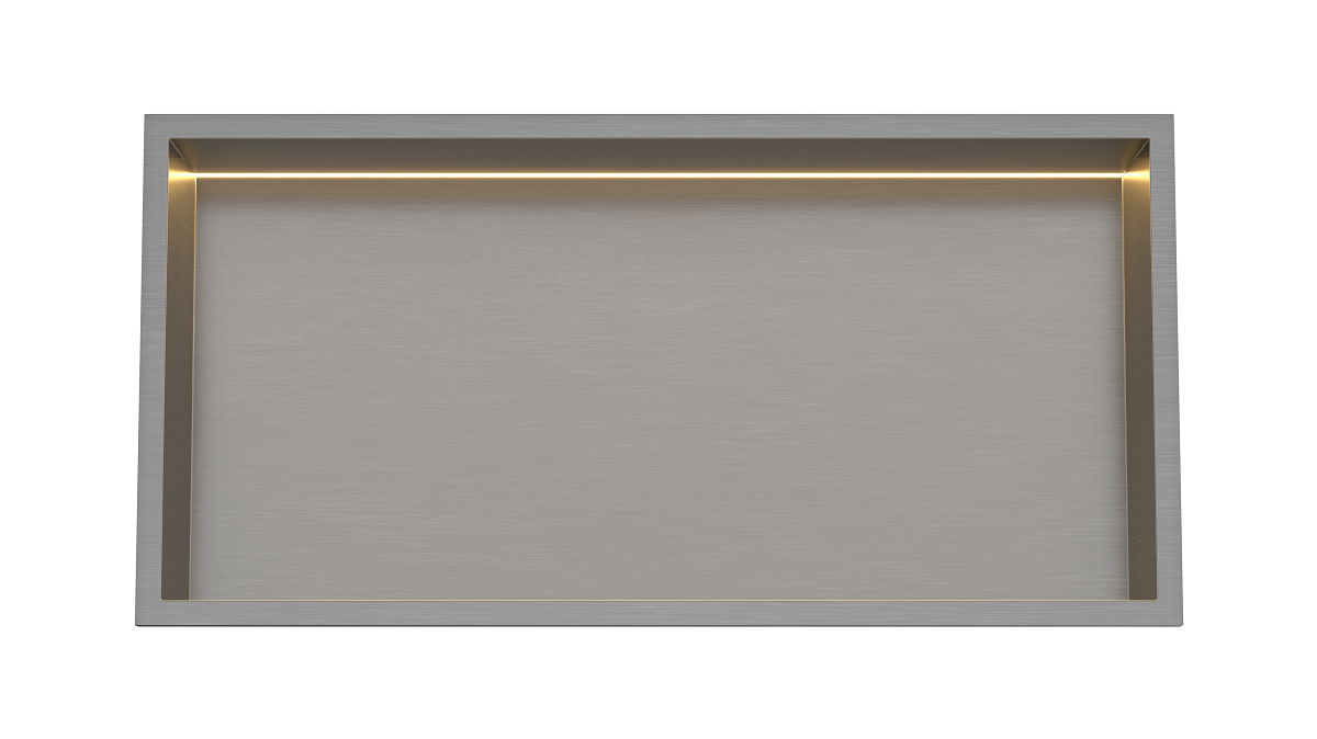 Saniclear Lucio inbouwnis met LED verlichting 60x30cm RVS