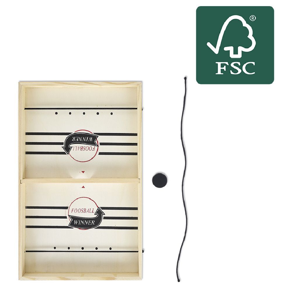 Jeu de table en bois certifié FSC® 2 en 1 : hockey et football