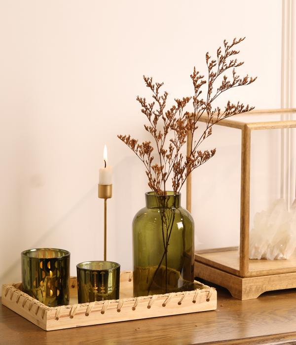 Dehner Tischdeko-Set, grün/gold, 5-teilig
