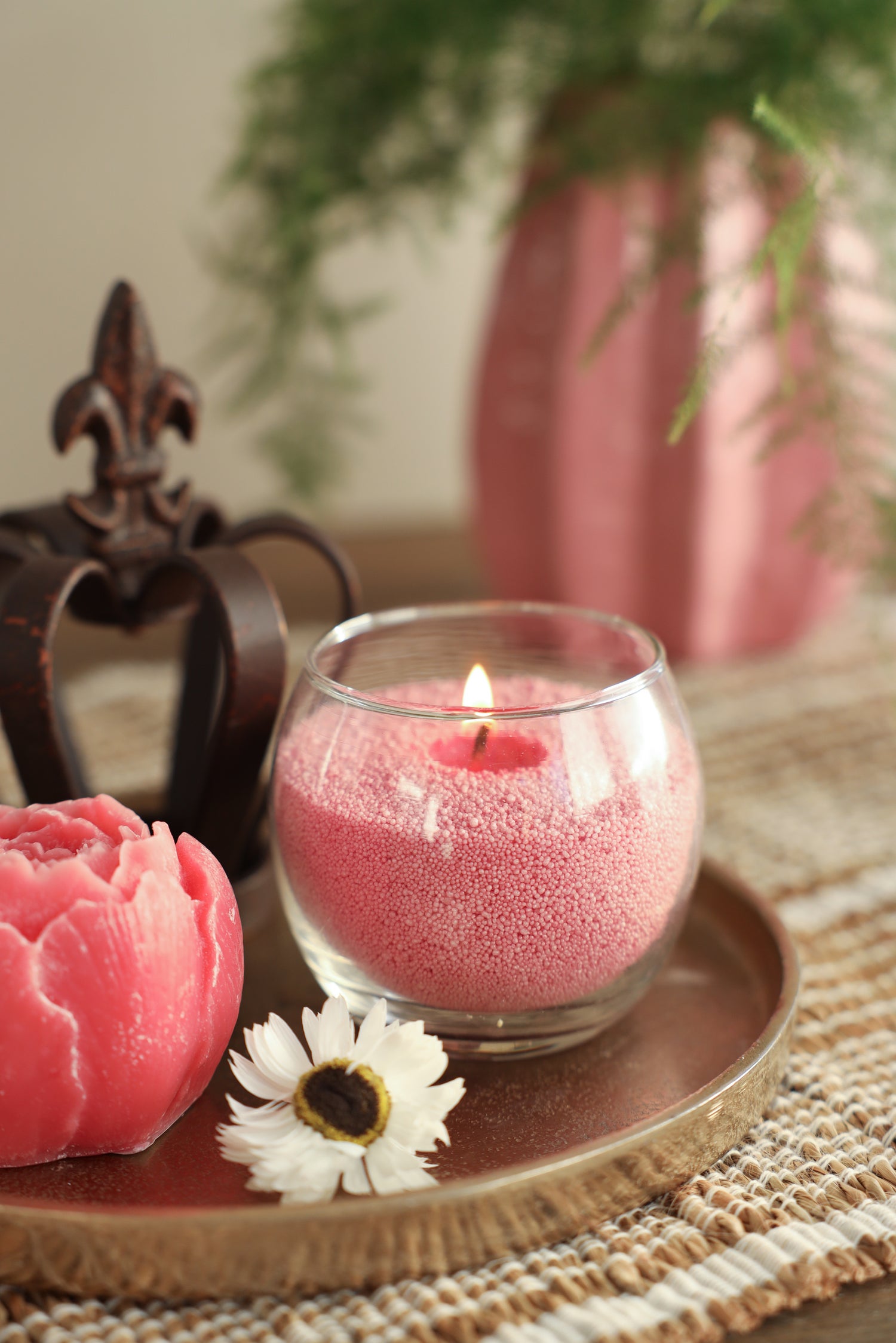 Kaarsenzand Pearlsand roze 400 gr