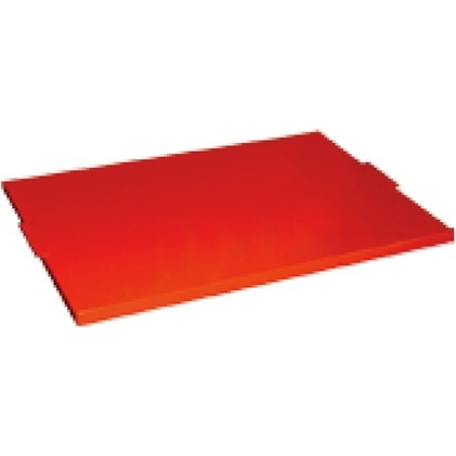 Bac de stockage pour incendie avec couvercle - 108 L - Acier - Rouge