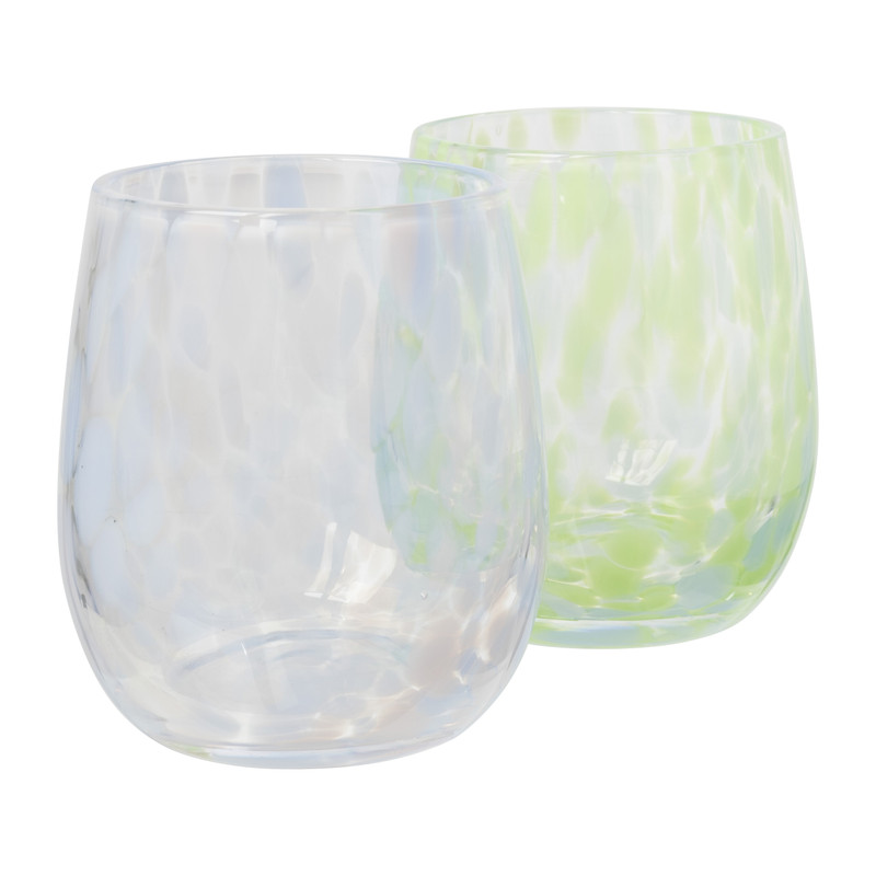 Drinkglas - groen - ø7x9.5 cm