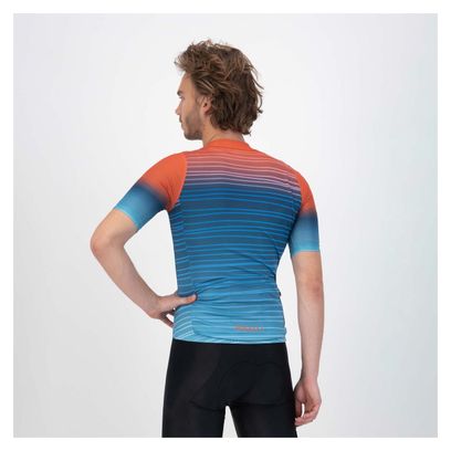 Maillot Manches Courtes Velo Rogelli - Homme - Bleu/Orange