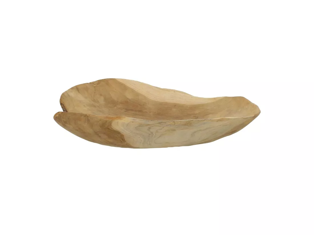 Now's Home - Coupe En Bois De Teck Creuse Diam35xht8 Cm Erosion