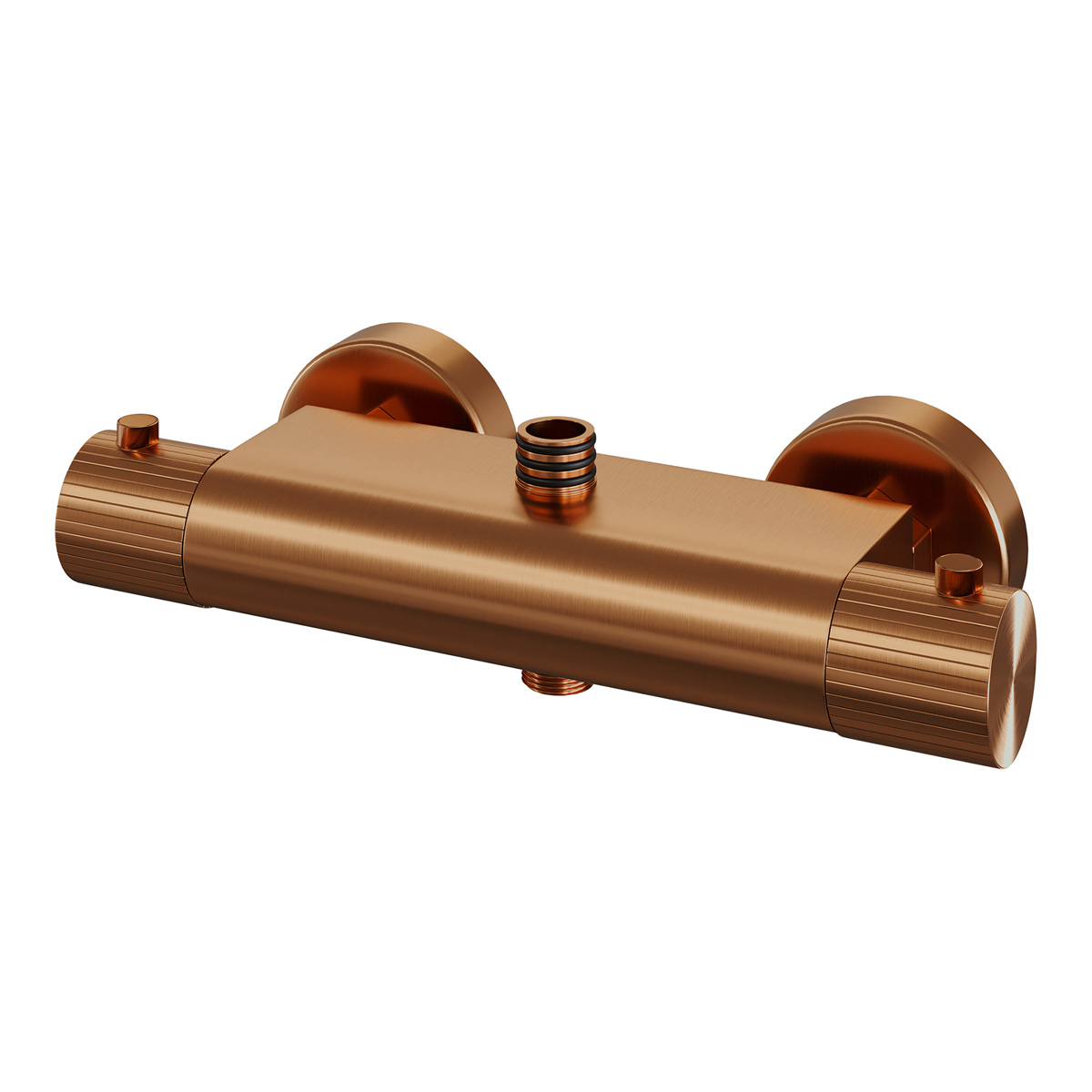 Brauer Stripe opbouw regendouche met 25cm hoofddouche en 3 standen handdouche koper geborsteld PVD
