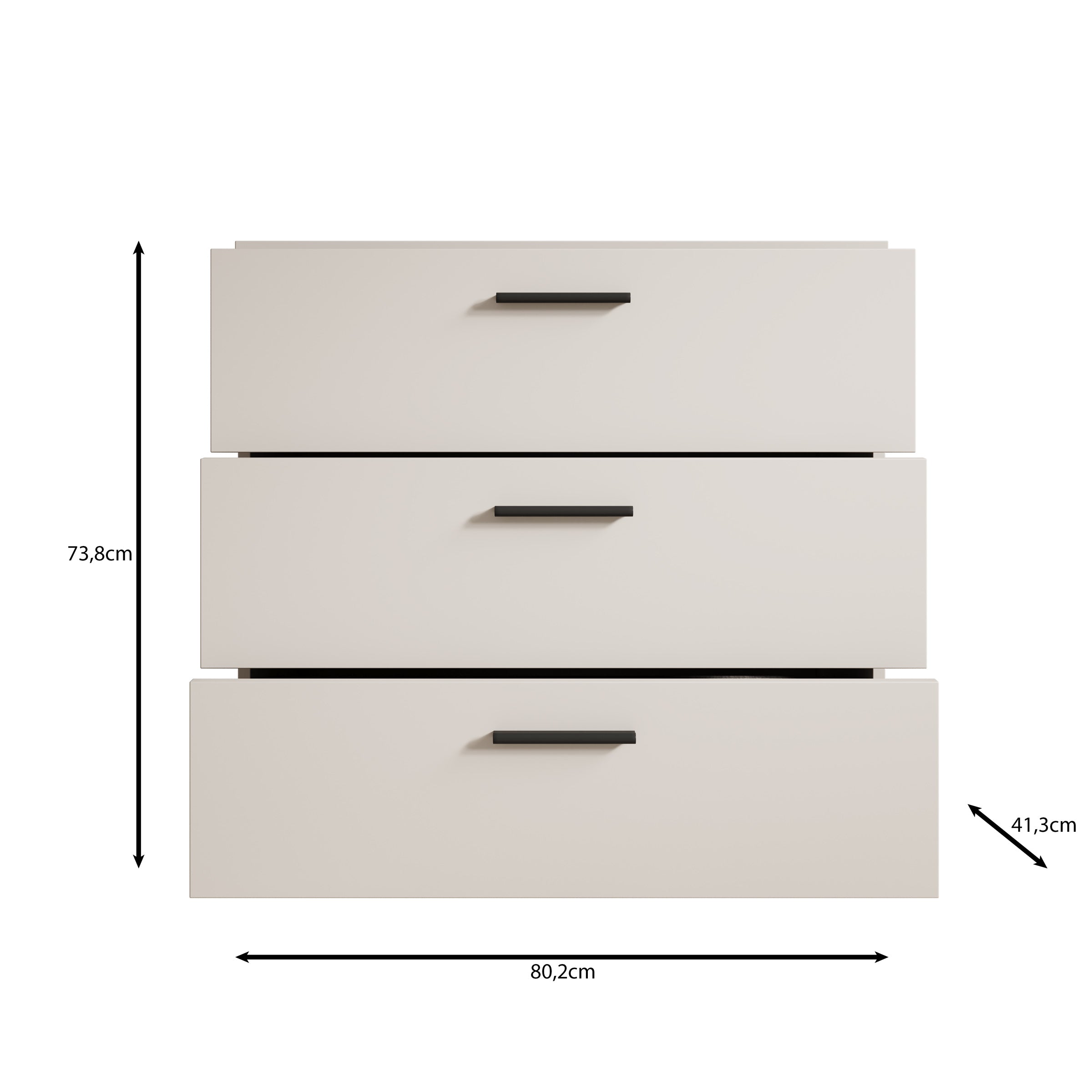 Isandro - Ladekast - Beige - 80x41x74 cm