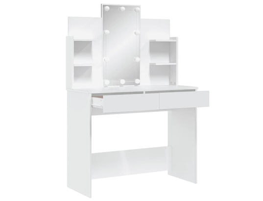 VIDAXL - Coiffeuse avec lumières led blanc 96x40x142 cm