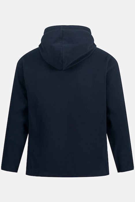 Fleece-Hoodie, Kapuze, elastische Einfassungen