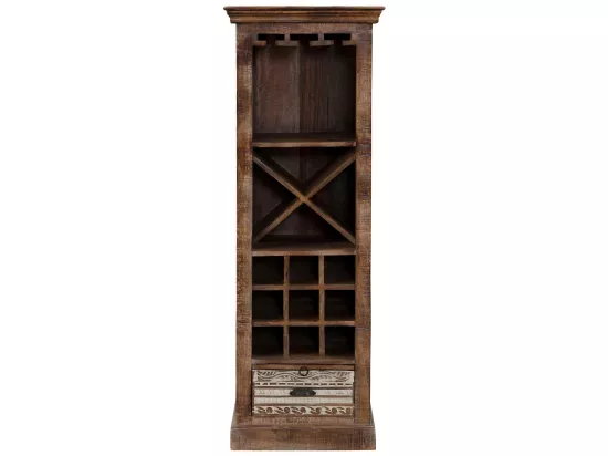 Maneesh | Armoire à vin avec étagères en Marron / Crème