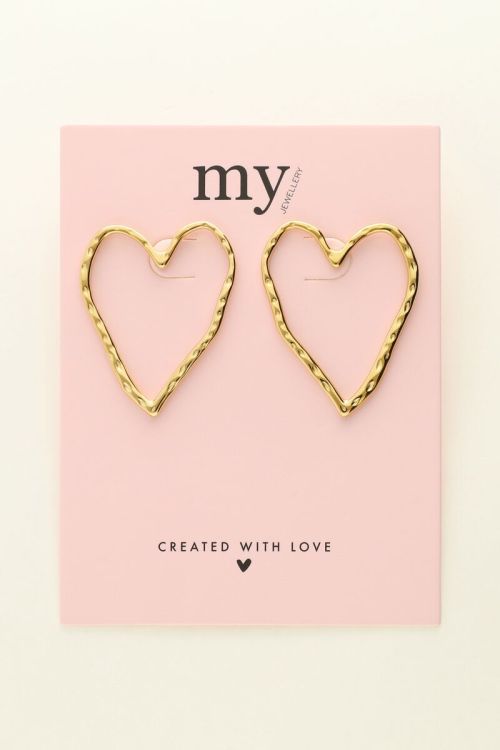 Statement studs met groot open hart