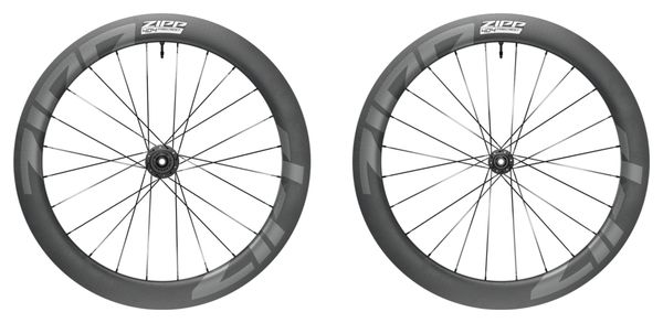 Paire de Roues Zipp 404 Firecrest Tubeless 700 Disc | 12x100 - 12x142mm | Noir/Blanc