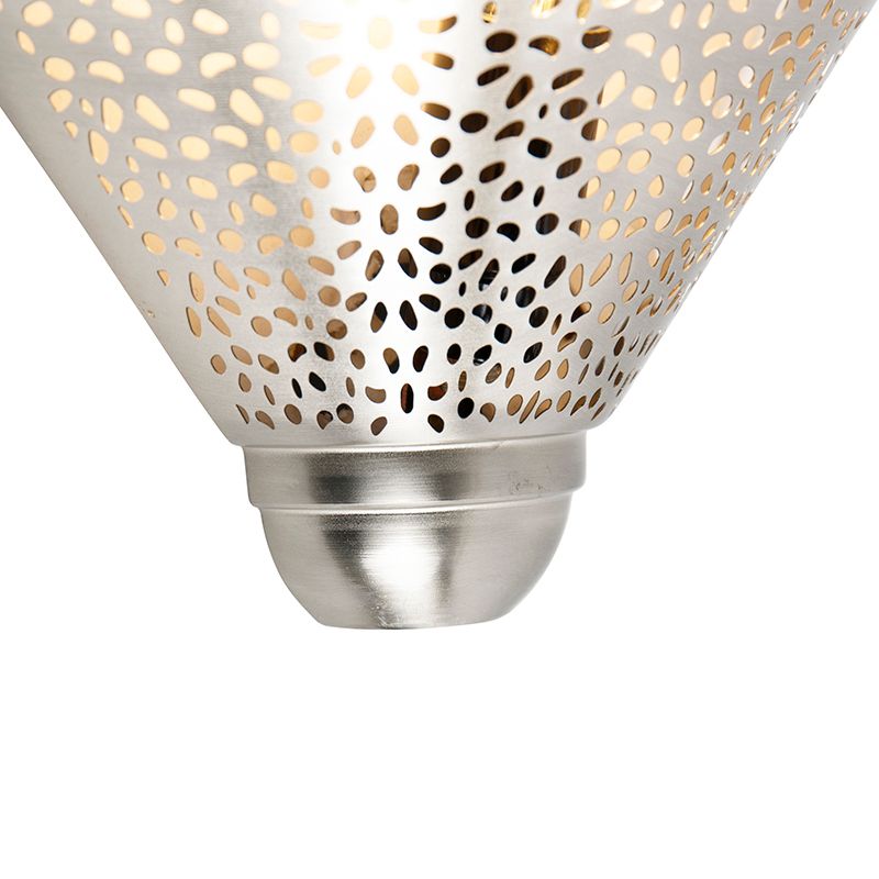 Oosterse wandlamp staal met lichteffect - Sinbad