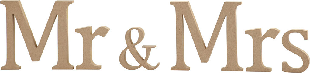 Bogstaver I Træ - Mr & Mrs - H 13 CM