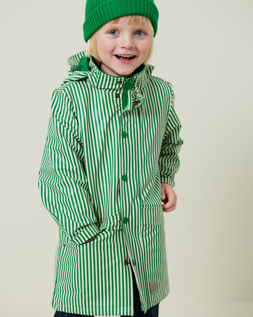 October Jacket, Regnjakke - Green Stripes